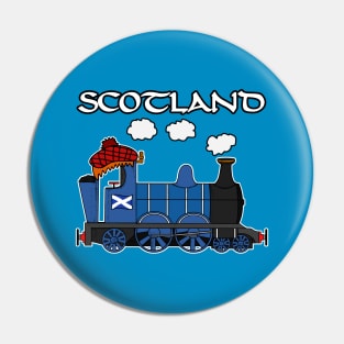 Scotland Steam Train Scottish Flag St Andrews Day Pin