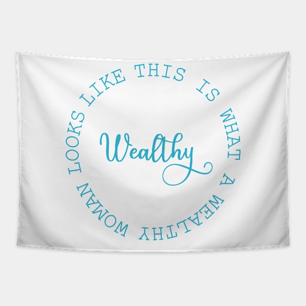 Humorous design wealthy woman Tapestry by Anines Atelier