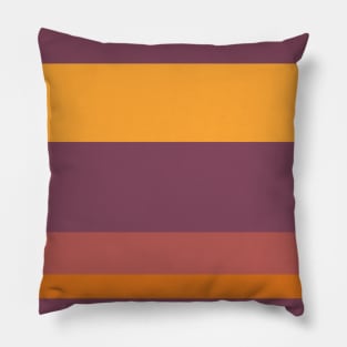 An uncommon incorporation of Grape, Dark Mauve, Giant'S Club, Brownish Orange and Yellow Orange stripes. Pillow