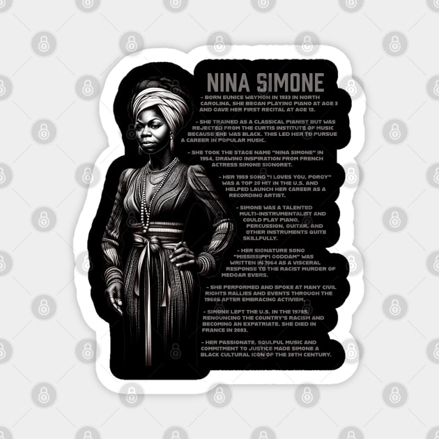 Nina Simone Magnet by UrbanLifeApparel