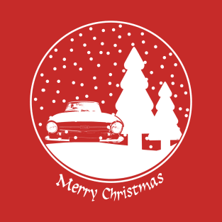 Triumph TR6 1970s British classic car Christmas snow globe T-Shirt