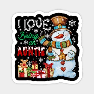 I Love Being An Auntie Snowman Christmas Magnet