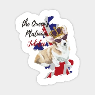 THE QUEEN'S PLATINUM JUBILEE CORGI Magnet