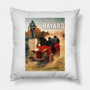 French Automobiles Bayard Racing Advertisement Vintage Car Pillow