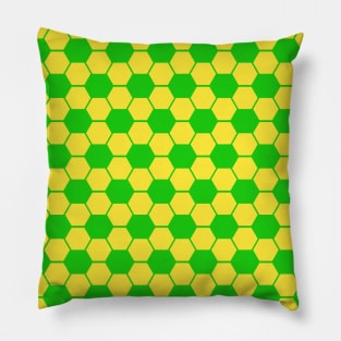 Football / Soccer Ball Texture Pattern - Yellow - Green Tones Pillow