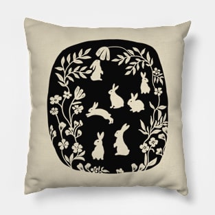 7 rabbits in the forest Pillow