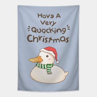 Have A Very Quacking Christmas Cute Duck Tapestry