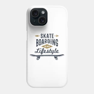 Skateboarding Is My Life. Sport, Lifestyle. Funny Motivational Quote. Humor Phone Case