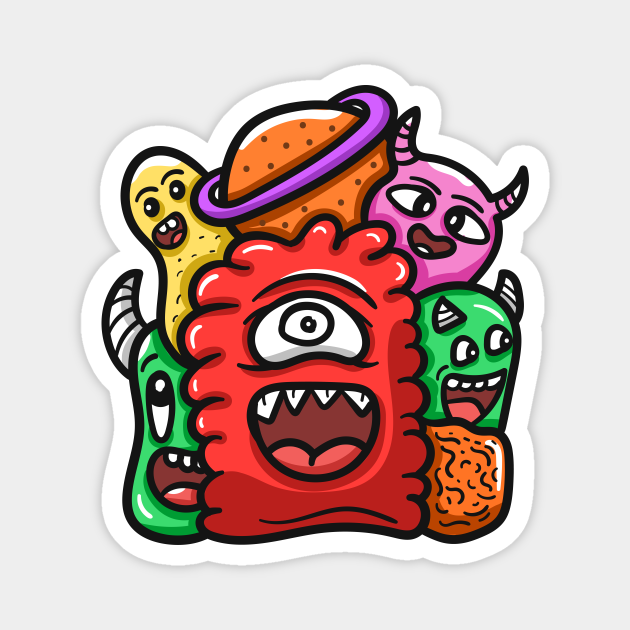 Monster Character Doodle Art - Monster - Magnet | TeePublic Monster Character Doodle Art - Monster - Magnet | TeePublic
