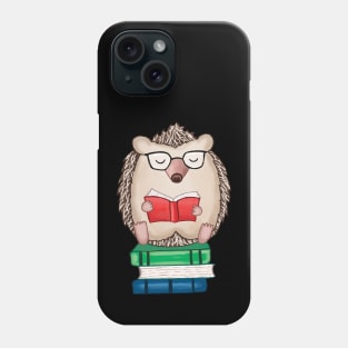 hedgehog reading book Phone Case