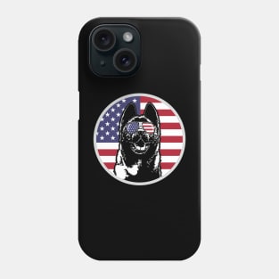 Patriotic American Akita Inu American Flag sunglasses Phone Case