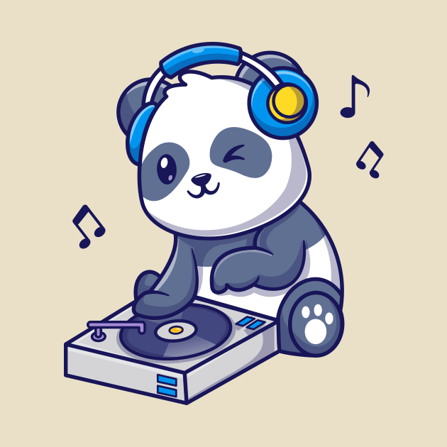 Cute Panda Playing DJ Music Cartoon by Catalyst Labs