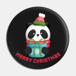 Cute Panda Merry Christmas Pin