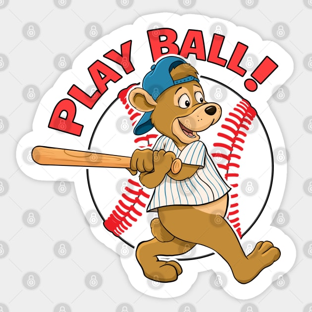 Play Ball! Cubs Baseball Mascot - Chicago Cubs - Sticker