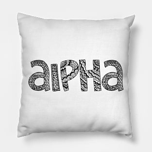 Alpha Doodle Pattern Pillow