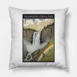 Yellowstone National Park Vintage Poster Pillow