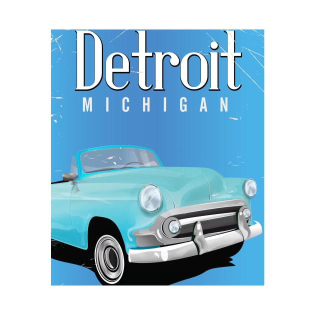 Detroit Michigan travel poster by nickemporium1