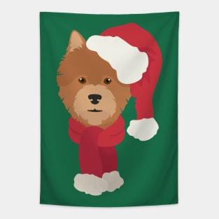 Christmas Norwich Terrier Dog Face Tapestry