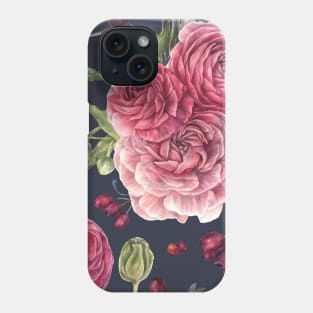 pink roses vintage style Phone Case
