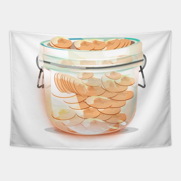 Jar of Coins Tapestry by nickemporium1