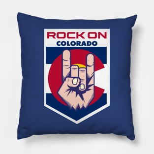 Rock On Colorado State Flag Pillow