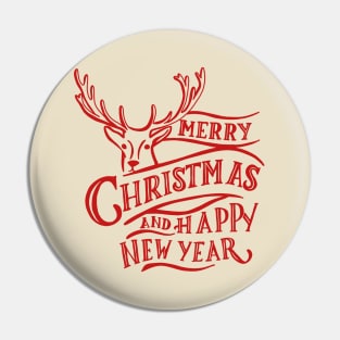 Merry Christmas and Happy New Year Pin