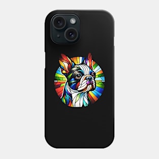 Stained Glass Boston Terrier Phone Case