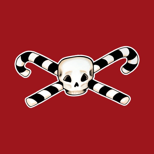 Pirate skull and candy cane by Cleyvonslay