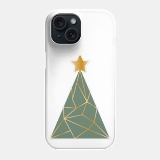 Low poly golden Xmas tree Phone Case