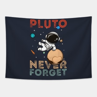 Pluto Never Forgets: Funny Astronaut Parkouring on Planet Pluto Tapestry