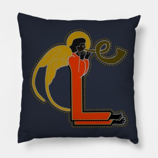 Dark Angel letter L Ochre Pillow