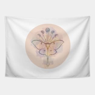 luna moth (round) Tapestry