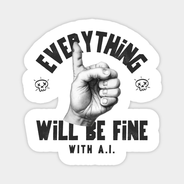 EVERYTHING WILL BE FINE WITH A.I. Magnet by Meow Meow Cat