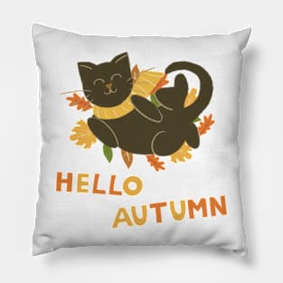 Hello Autumn cat Pillow