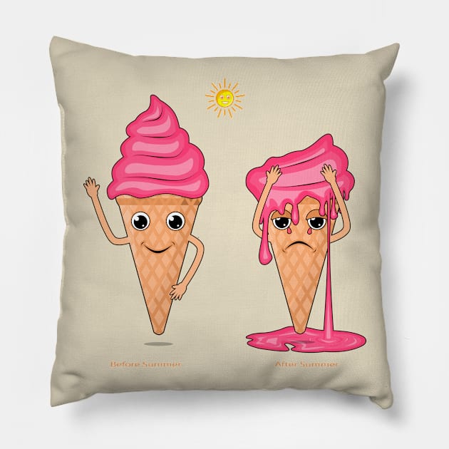 SUMMER CREAM Pillow by canzyartstudio