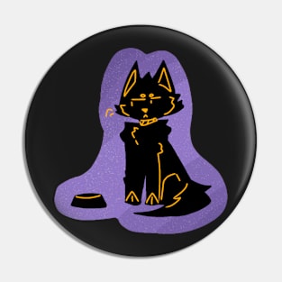 Hungry Black Cat Pin