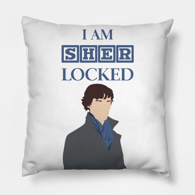 I am Sherlocked Pillow by OutlineArt