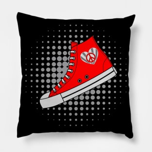 Red High Top Sneaker Pillow