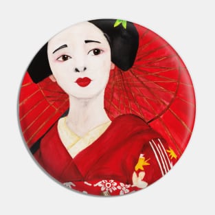 Watercolor - Japanese lady Pin