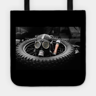 gas mask, hand grenade Tote