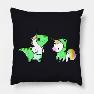 Sarus Animals Cute Lovely Green Unicorn Pillow