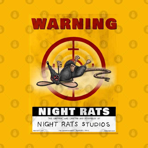 NIGHT RATS STUDOS WARNING POSTER YELLOW by NIGHT RATS STUDIOS