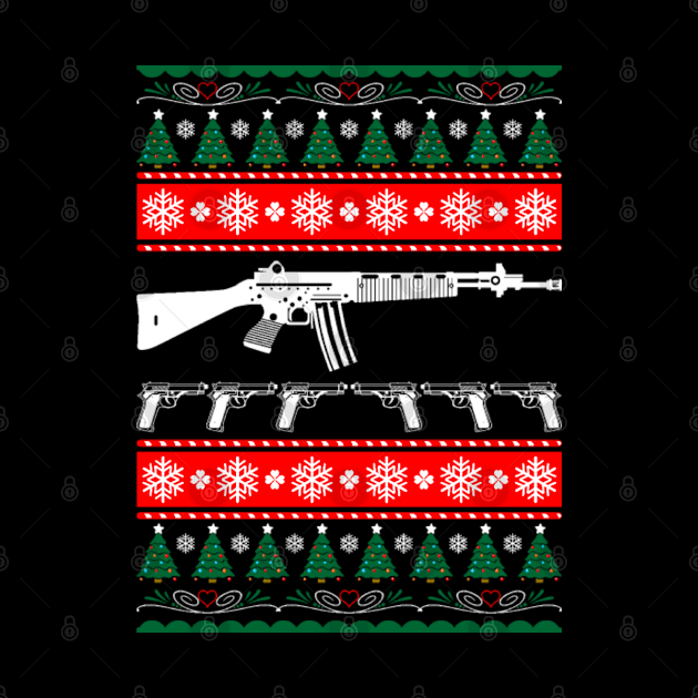 ar 15 ugly christmas sweater by sudiptochy29