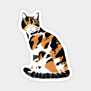 Calico cat sitting Magnet