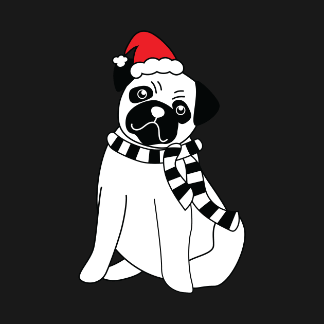 Christmas Pug by hippyhappy