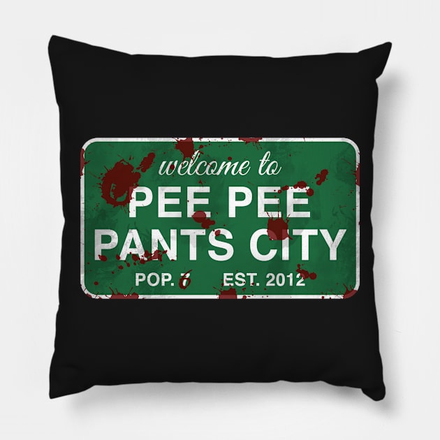 Pee Pee Pants City (Graphic Novel Version) Pillow by MazzEffect7