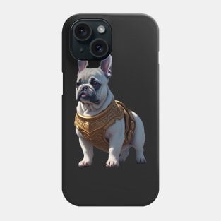 Badass Frenchie in Golden Armor Phone Case