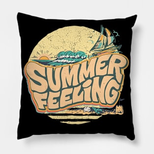 Summer Retro Vintage Art Pillow