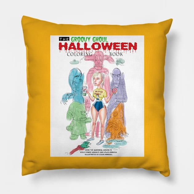 Groovy Ghoul Coloring Book 2 Pillow by Groovy Ghoul