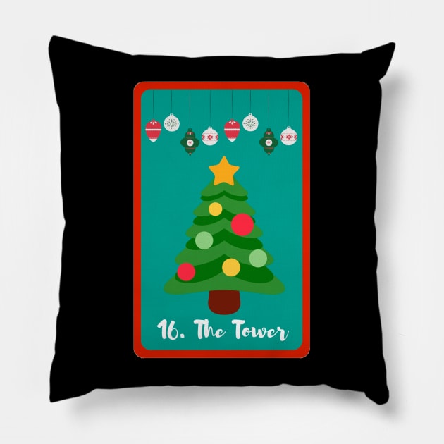 Christmas Tarot Pillow by Gwraggedann